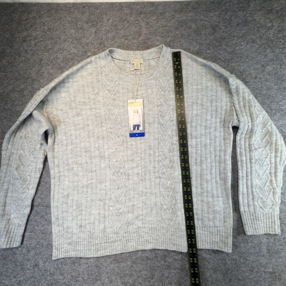 Legendary Outfitters Womens Garnet Heather Gray, Size XL Cozy Cable Knit Sweater - Picture 2 of 9